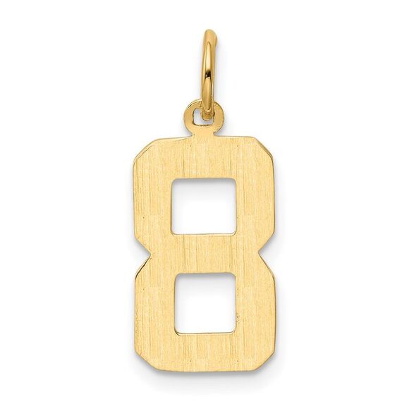 14k Yellow Gold Medium Polished Number 8 Charm